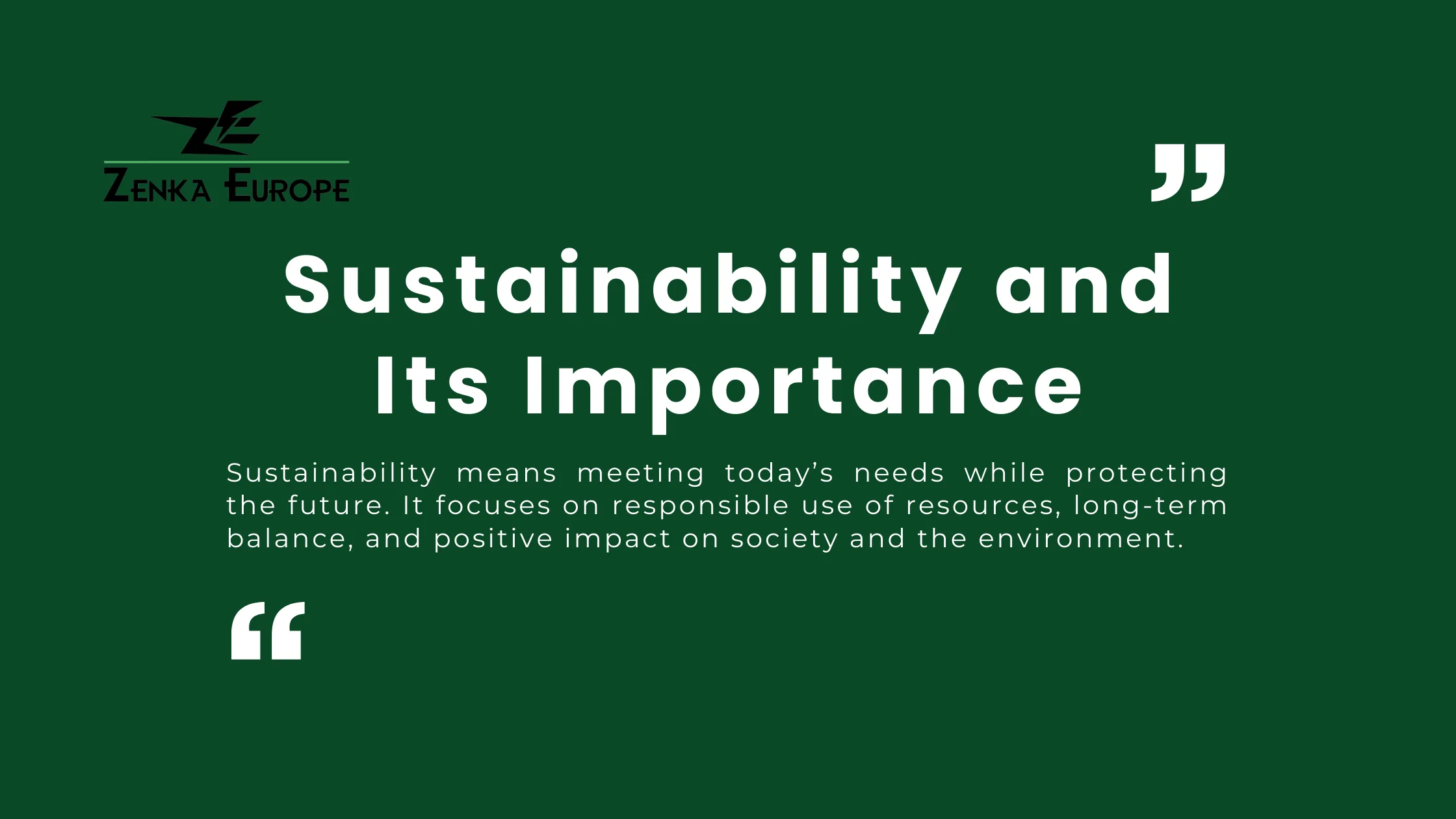 Sustainability and Its Importance